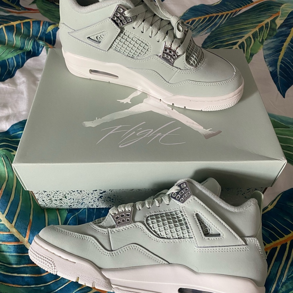 Jordan Mint Green Retro 4 Sneakers